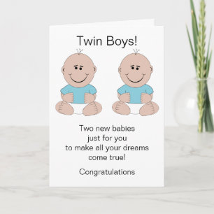 Tarjeta Niños gemelos recién nacidos