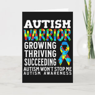 Tarjeta Niños Guerreros del Autismo Rompecabezas Apoyo a l