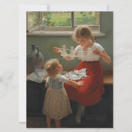 Tarjeta Niños Haciendo Silhouettes (Niños Cuidados Jugando