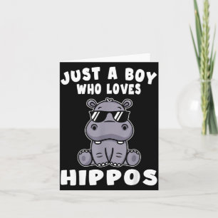 Tarjeta Niños Hipopótamo Un Niño Que Ama Los Hipopótamos