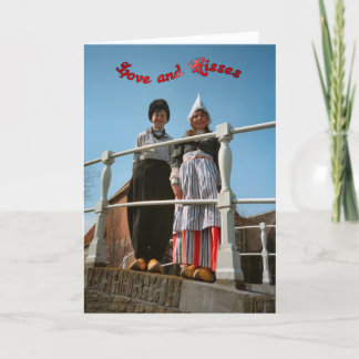 Tarjeta Niños holandeses en traje nacional