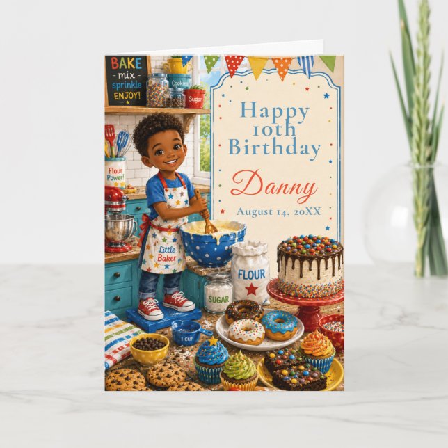 Tarjeta Niños Horneando Cumpleaños (Anverso)