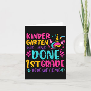 Tarjeta Niños Jardín De Niños Hecho Primer Grado El Último