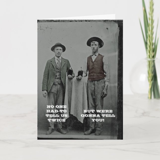 TARJETA NIÑOS JÓVENES DE LA FUNNY 1870 QUE BEBEN CLAVES (Anverso)