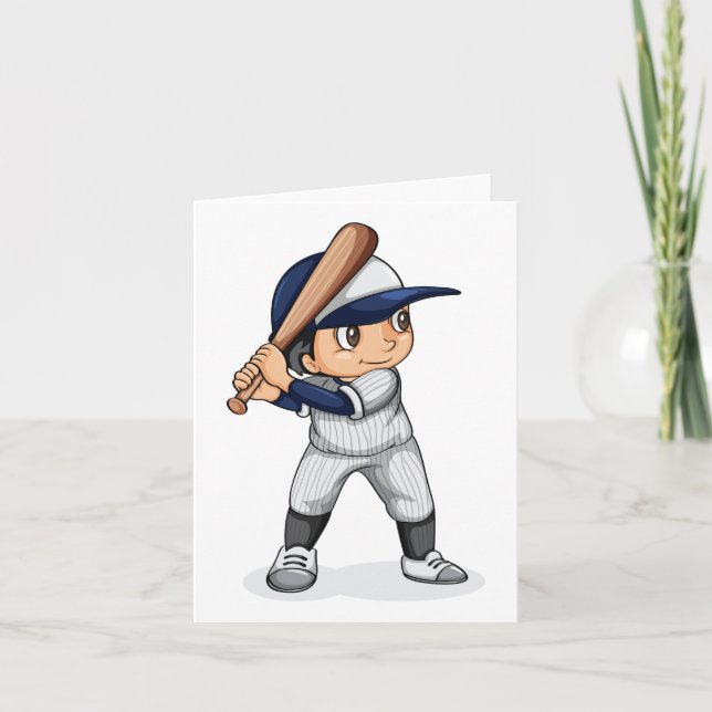 Tarjeta Niños jugando béisbol (Anverso)