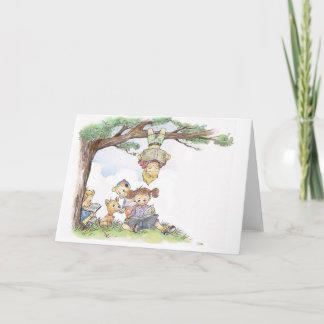 Tarjeta Niños leyendo libros