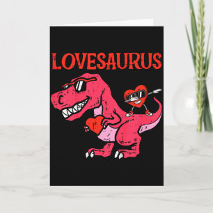 Tarjeta Niños Lovesaurus Dino Trex Dab Corazón Niño Chico