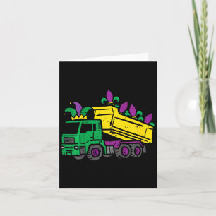 Tarjeta Niños Mardi Gras Dump Camión De Construcción Cután