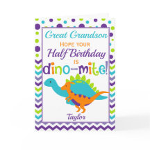 Niños Medio Cumpleaños 6 Meses Dinosaurio Dino-Mit