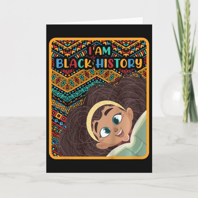 Tarjeta Niños Mes de la Historia Negra Afro Amor Afroameri (Anverso)