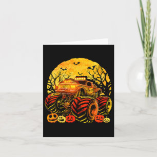 Tarjeta Niños Monster Camión Halloween Jack O Lantern Boys
