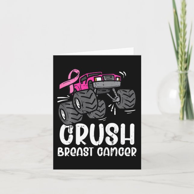 Tarjeta Niños Monstruo Camión Rosa Concienciación sobre el (Anverso)