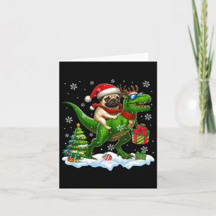 Tarjeta Niños Navidades de la T-rex de los renos de Santa