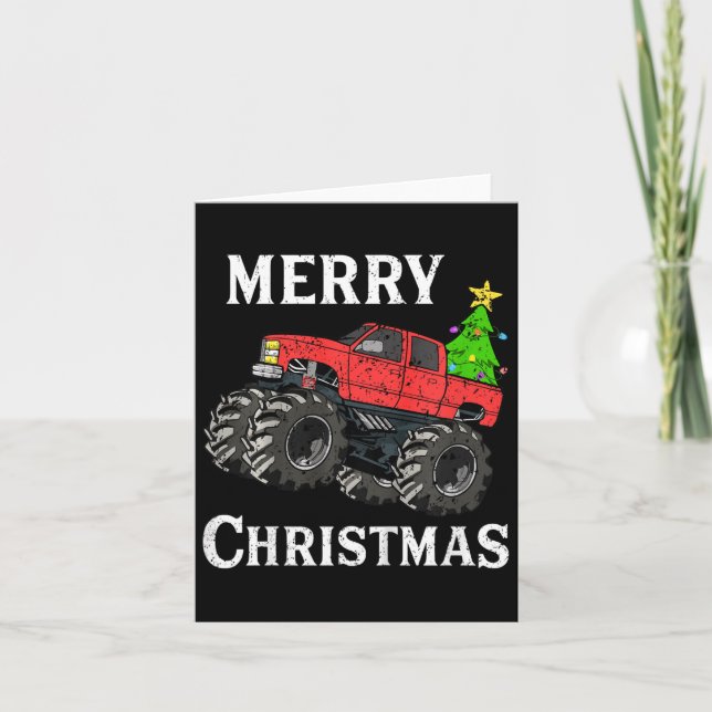 Tarjeta Niños Navidades Monstruo Camión Niños Chris (Anverso)