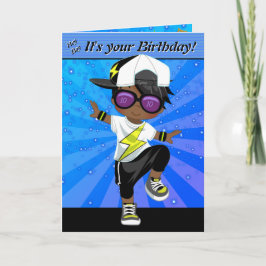 Tarjeta Niños negros o marrones Hip Hop Feliz cumpleaños