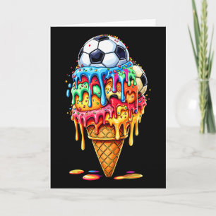Tarjeta Niños Niñas Drip De Fútbol Helado Goteo Con Purpur