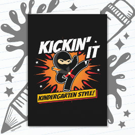 Tarjeta Niños Ninja Kick El Primer Día De Vuelta A La Escu