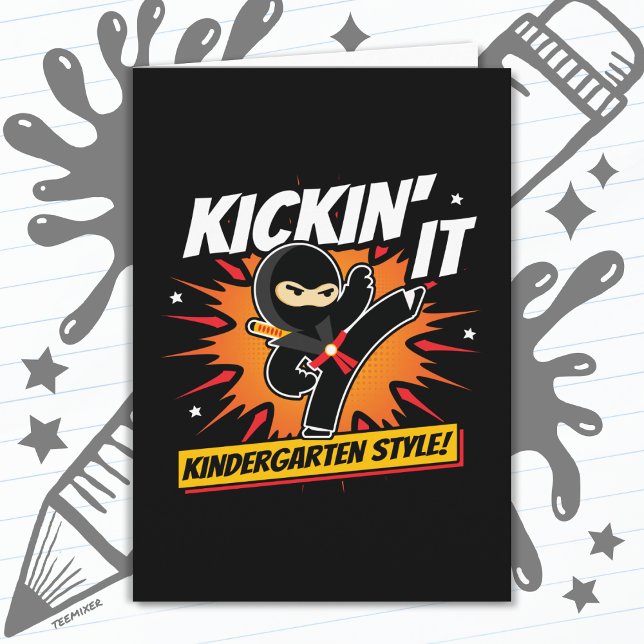Tarjeta Niños Ninja Kick El Primer Día De Vuelta A La Escu (Subido por el creador)