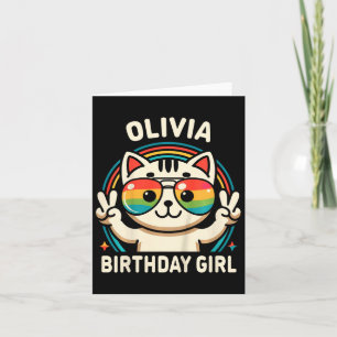 Tarjeta Niños nombran a Olivia Chica de cumpleaños