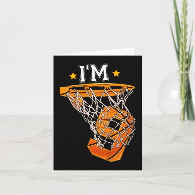 Tarjeta Niños Noveno Baloncesto Cumpleaños Soy 9 Niño Chic (Anverso)