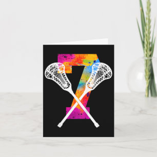 Tarjeta Niños Número 7 Años Lacrosse 7º Cumpleaños