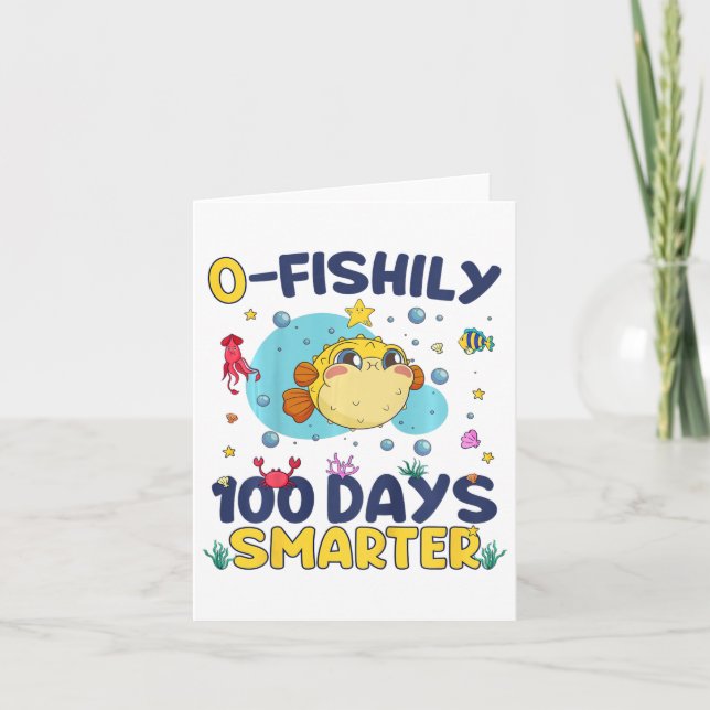 Tarjeta Niños O-fishily 100 días más inteligentes 100 días (Anverso)