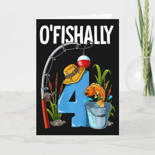 Tarjeta Niños O'fishally 4 Años Cumpleaños 4º Cumpleaños P