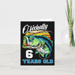 Tarjeta Niños Ofishally 6 Años Pescador Cumpleaños 6 