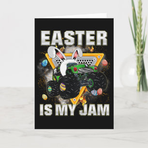 Tarjeta Niños Pascua Es Mi Jam Monster Truck Bunny Niños P