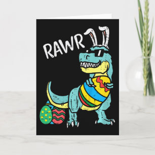 Tarjeta Niños Pascua Trex Bunny Rawr Niños Pascua Di