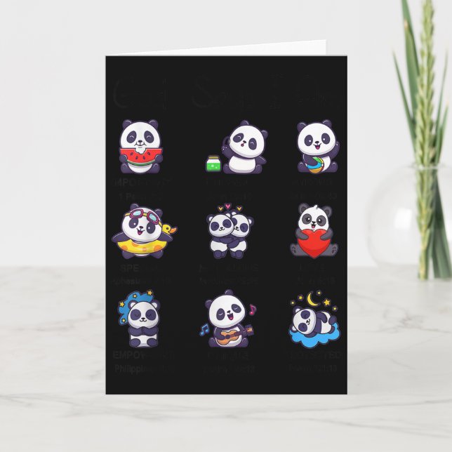 Tarjeta Niños pequeños Dios dice Soy lindo Panda Niño Chri (Anverso)