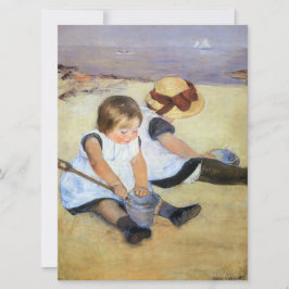 Tarjeta Niños pequeños jugando en la playa (Mary Cassatt)