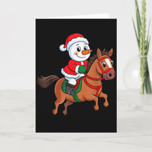 Tarjeta Niños pequeños Muñeco de nieve Sombrero de Santa C