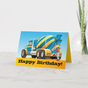 Tarjeta Niños Personalizado de hormigón mezclador camionet