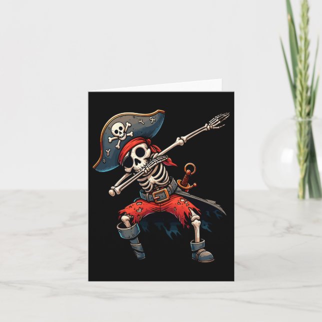 Tarjeta Niños Piratas Esqueleto (Anverso)