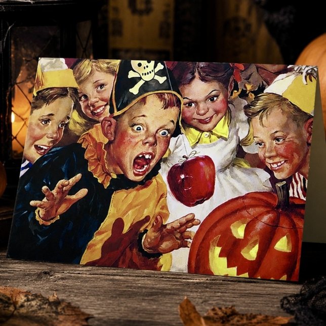Tarjeta Niños Retro Pidiendo Dulces Nostálgicos de Mediado (Subido por el creador)
