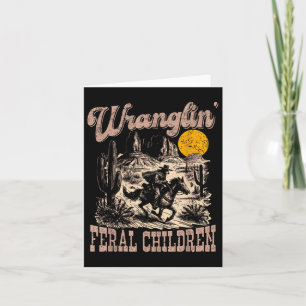 Tarjeta Niños Retro Wranglin Feral Raccoon 90 Occidente