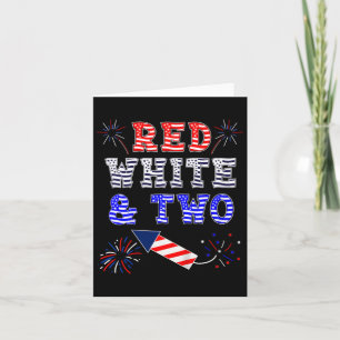 Tarjeta Niños Segundo cumpleaños 4 de julio Blanco Rojo No