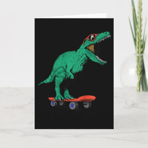 Tarjeta Niños Skater Patinaje T-rex Dinosaurio Ck Para La 