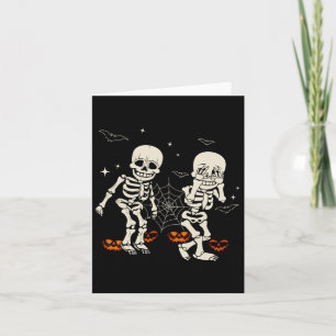 Tarjeta Niños Skeleton Griddy dance Halloween Trick or Tre