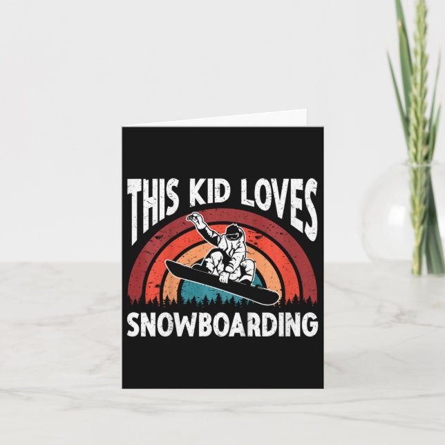 Tarjeta Niños Snowboard Arte Snowboard Invierno Guay Snowb (Anverso)