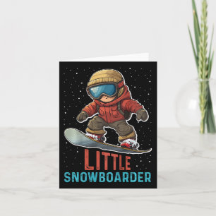 Tarjeta Niños Snowboarding Pequeño Snowboarder niño gracio