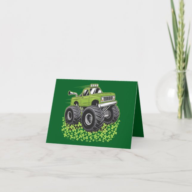 Tarjeta Niños St Patricks Day Niño Afortunado Monstruo Cam (Anverso)