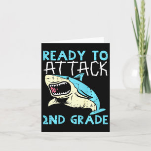 Tarjeta Niños Tiburones Listos Para Atacar Segundo Grado P