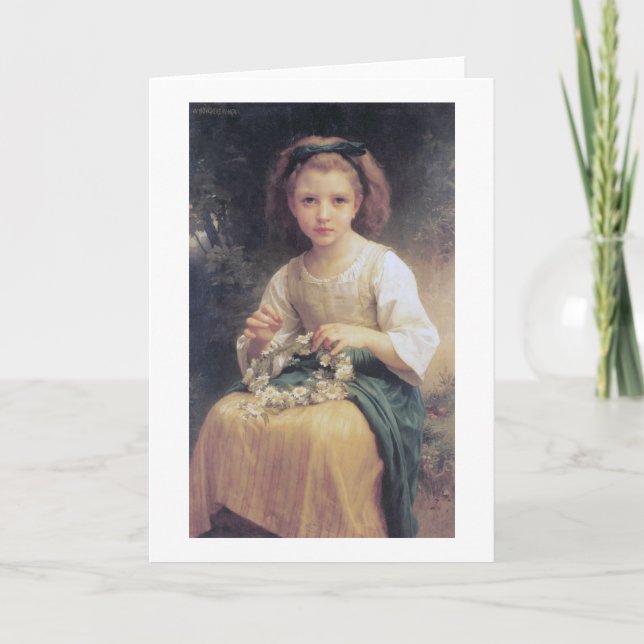Tarjeta Niños trenzando una corona, Bouguereau (Anverso)
