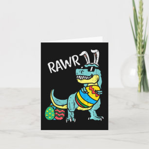 Tarjeta Niños Trex de Pascua Bunny Rawr Niños Niños Niños