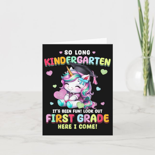 Tarjeta Niños Unicornio hasta la última graduación de jard (Anverso)