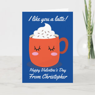 Tarjeta Niños Valentines Me Gustas A Latte