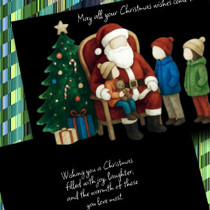 Tarjeta Niños Visitando Santa Antes De Navidades 2