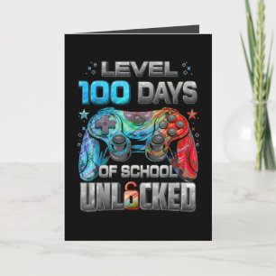 Tarjeta Nivel 100 Días de Escuela Desbloqueado Estilo Game